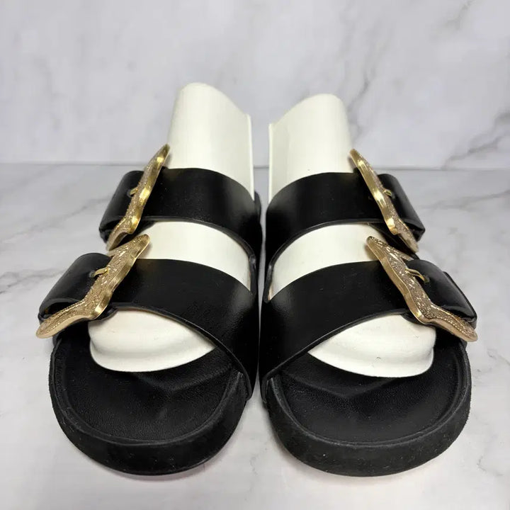 [BUNJANG] Soyeom Black Leather Slide Sandals / [36] 소윰 블랙 레더 슬라이드
