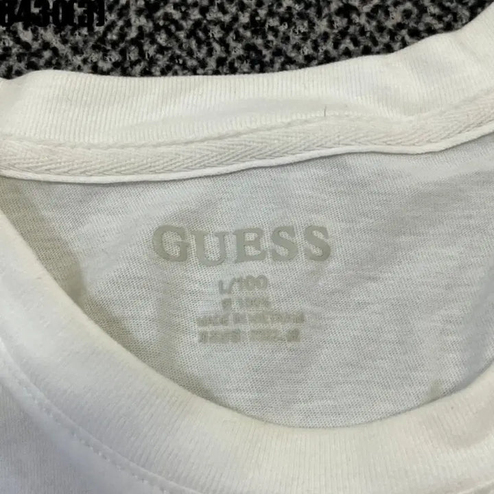 [BUNJANG] Guess White T-Shirt Logo L / 게스 화이트 반팔 티셔츠 로고l 0430