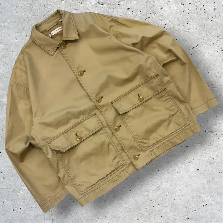 [BUNJANG] Uniqlo x MARNI Beige Pocket Jacket (M) / [M] 유니클로 x 마르니 베이지색 포켓 자켓 D933