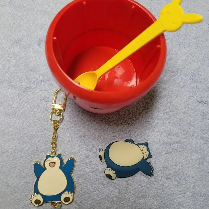 [BUNJANG] Baskin Robbins Pokemon Snorlax Charm Set (Cup/Charm/Spoon) / 베스킨라빈스 포켓몬스터 잠만보 키링 굿즈모음 (컵/키링/스푼) 베라