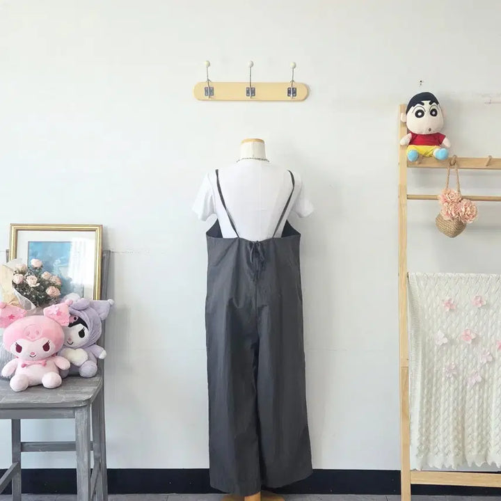 [BUNJANG] Vintage W Grey Strap Jumpsuit / 빈티지 만원샵 W 그레이 끈 점프수트