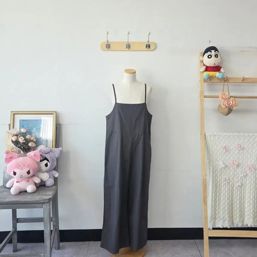 [BUNJANG] Vintage W Grey Strap Jumpsuit / 빈티지 만원샵 W 그레이 끈 점프수트