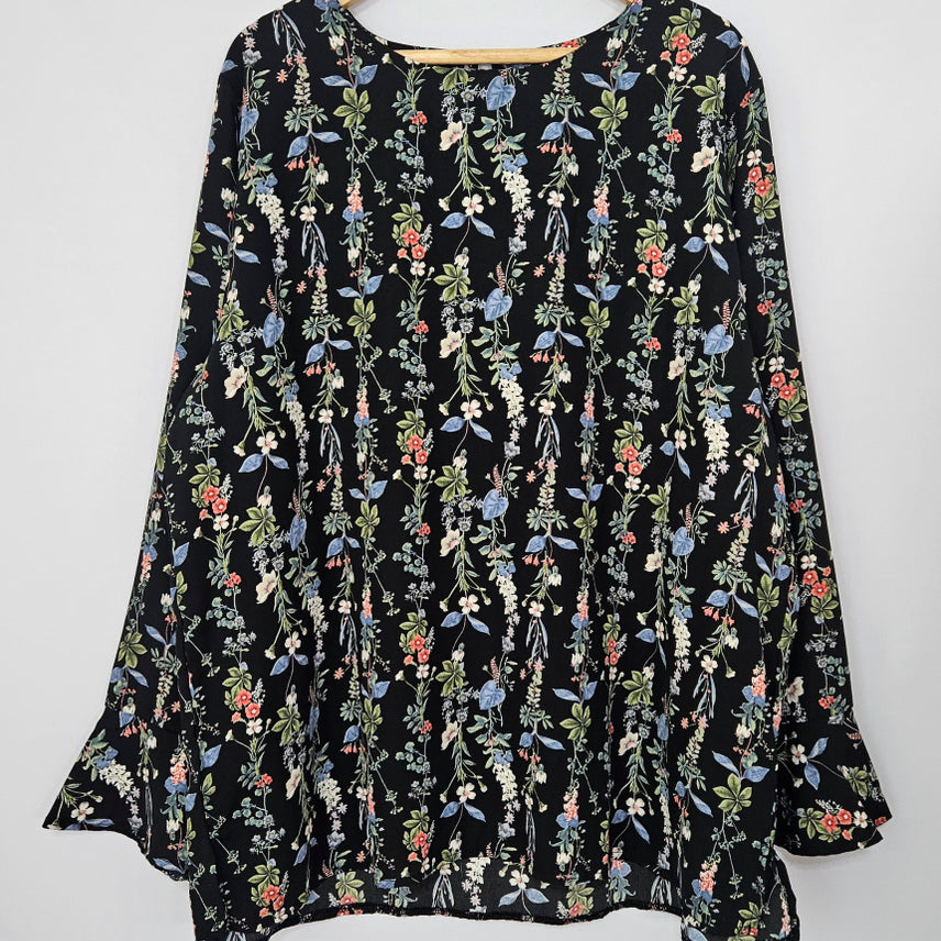 [BUNJANG] Ding Dong Flower Round Black Blouse / 딩동 :) 플라워 라운드 블랙 블라우스14