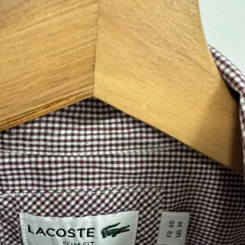 [BUNJANG] Lacoste Gingham Check Long Sleeve Shirt / (100)라코스테 깅엄체크 긴팔셔츠