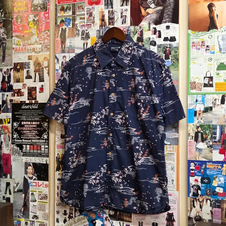 [BUNJANG] Japanese Oriental Pattern Short Sleeve Shirt L / JPN 오리엔탈 패턴 반팔 셔츠