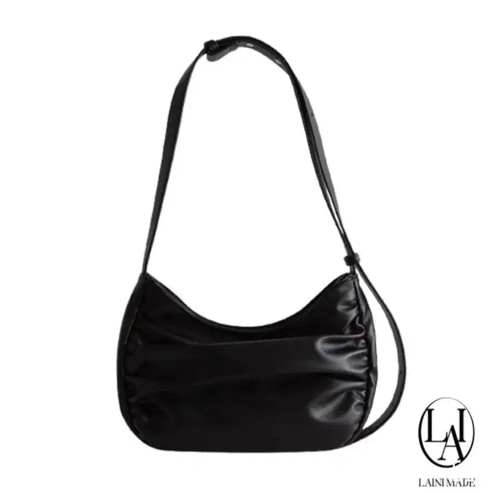 [BUNJANG] Ablie Shirring Shoulder Bag Black / 에이블리 셔링 검정색 가방