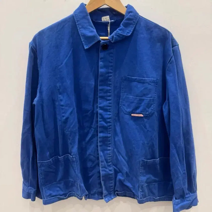 [BUNJANG] Vintage French Work Jacket (Sun Fade / Indigo Blue) / 50s-80s 프렌치 워크자켓 (선 페이드 / 인디고 블루)