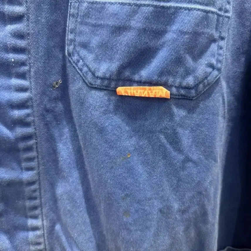 [BUNJANG] Vintage French Work Jacket (Sun Fade / Indigo Blue) / 50s-80s 프렌치 워크자켓 (선 페이드 / 인디고 블루)