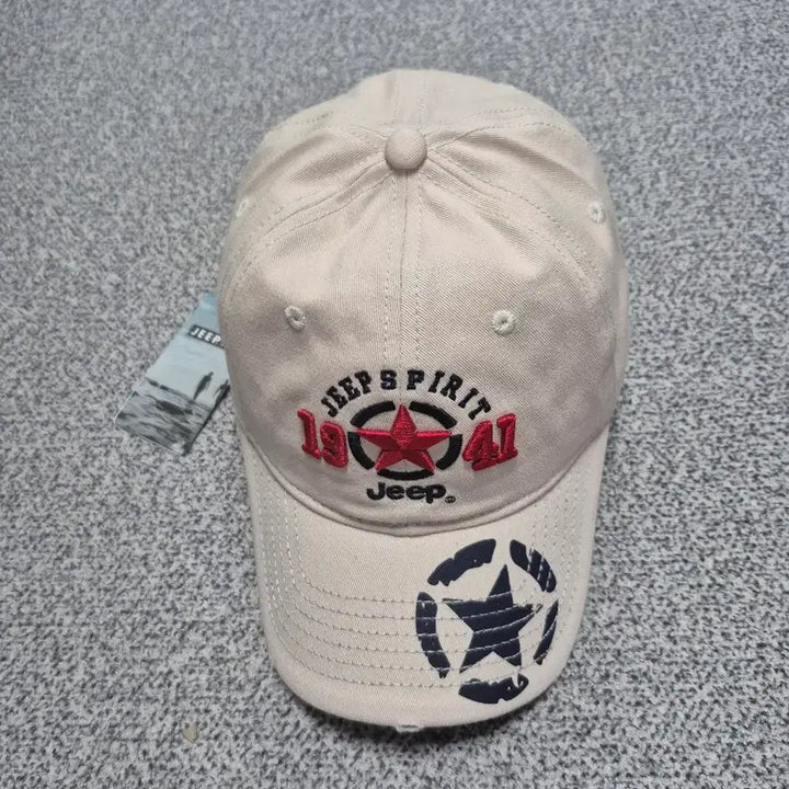 [BUNJANG] Jeep Spirit 1941 Design Beige Cotton 100% Baseball Cap / 지프 스피릿 볼캡 베이지 *새상품*