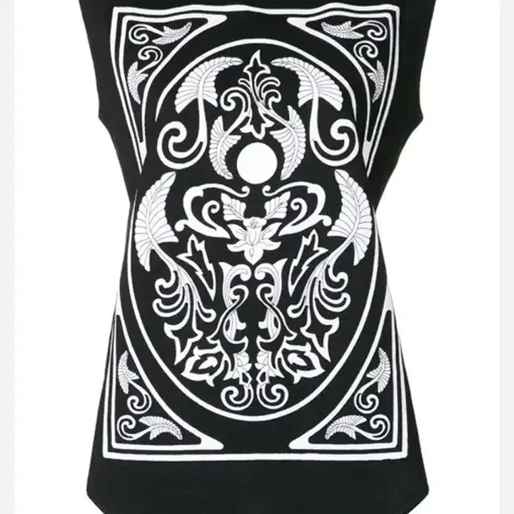 [BUNJANG] Balmain Barrok Print Sleeveless Top / 발망 바록 프린트 민소매 탑
