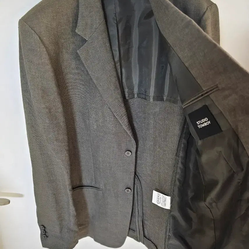 [BUNJANG] STUDIO TOMBOY Linen Blend Jacket Dark Khaki / [새상품] 스튜디오톰보이 린넨 마 자켓 그레이빛 다크카키
