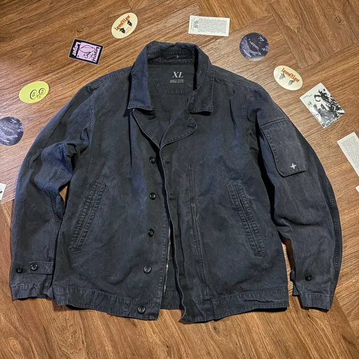 [BUNJANG] Stone Island 90s Riri Zip Garment Dyed Trucker Jacket / 90s Stone island 람포 집업 가먼츠 다이드 트러커 자켓