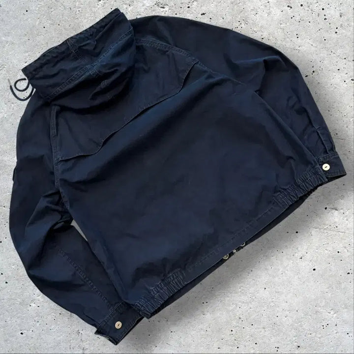 [BUNJANG] Polo Ralph Lauren Cotton Hooded Blouson Jacket Navy M / [M] 폴로 랄프로렌 포켓 코튼 네이비 후드 블루종 자켓 D937
