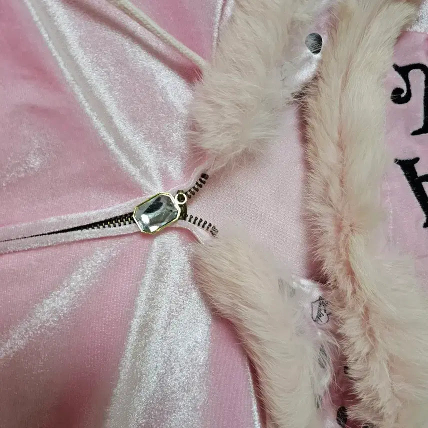 [BUNJANG] Tralla Pink Velvet Hoodie Jacket Vintage / 트라라 핑크벨벳 아우터 빈티지 라떼갸루