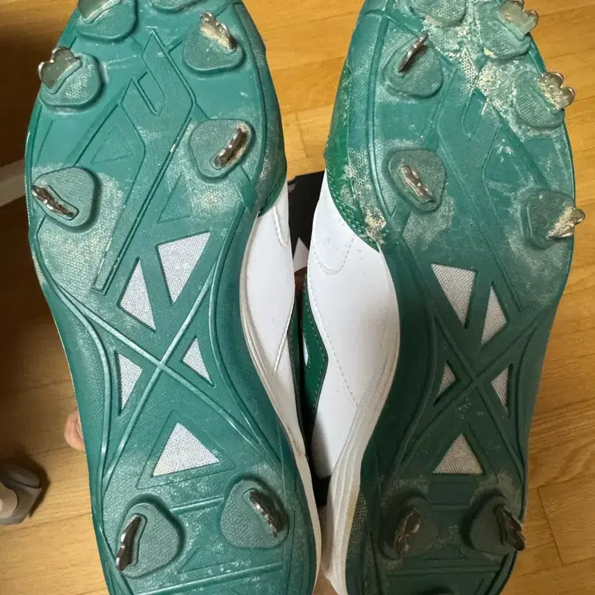 [BUNJANG] Pro-Specs Baseball Cleats White Green Size 260 / 프로스펙스 야구화