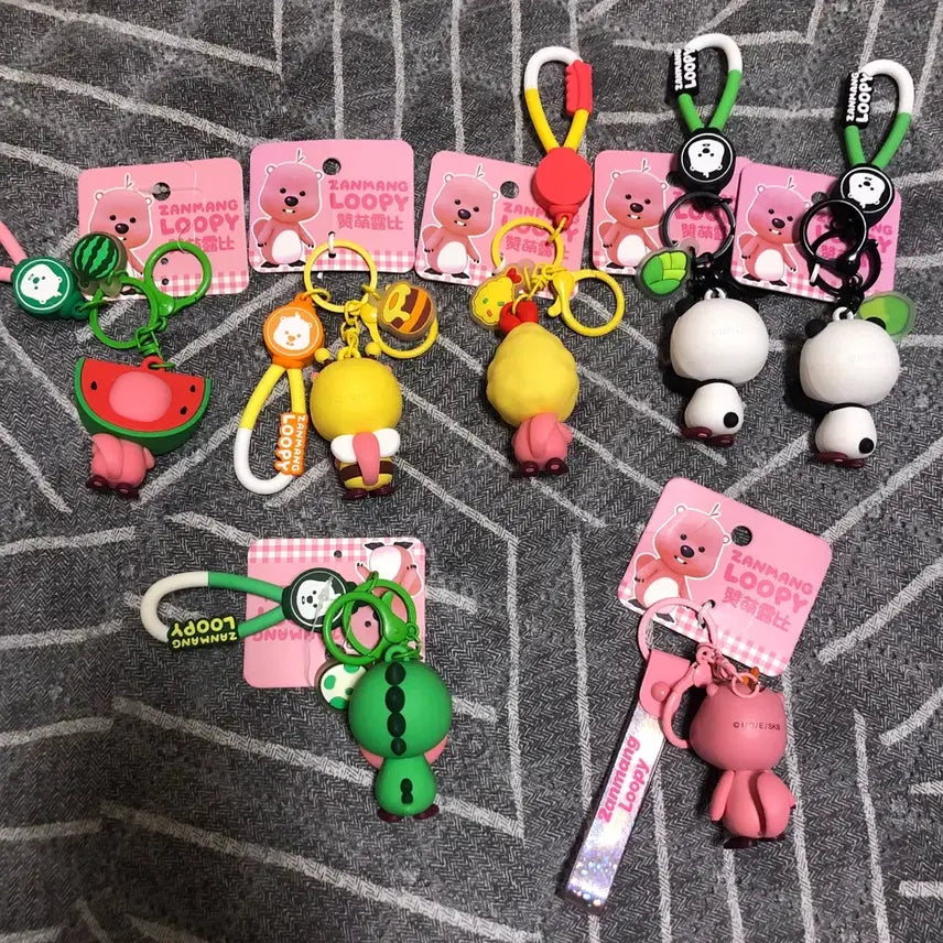 [BUNJANG] Luffy Keychain (Watermelon/Bee/Shrimp/Panda/Dinosaur/Angry) / 루피 키링(수박/꿀벌/새우튀김/판다/공룡/화난)