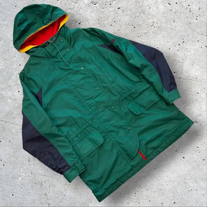 [BUNJANG] Polo 90s Mountain Parka Green Fleece Lined Jacket / [S] 90s 폴로 마운틴 파카 그린 후드 기모 바람막이 자켓 D938