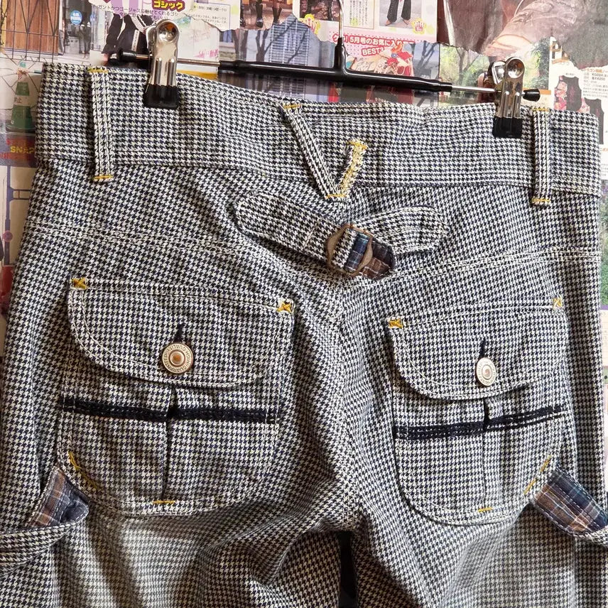 [BUNJANG] Japanese Houndstooth Check Carpenter Bootcut Pants / JPN 하운드 투스 체크 카펜터 부츠컷 팬츠