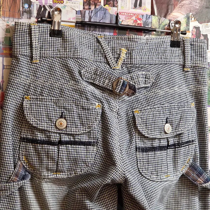 [BUNJANG] Japanese Houndstooth Check Carpenter Bootcut Pants / JPN 하운드 투스 체크 카펜터 부츠컷 팬츠