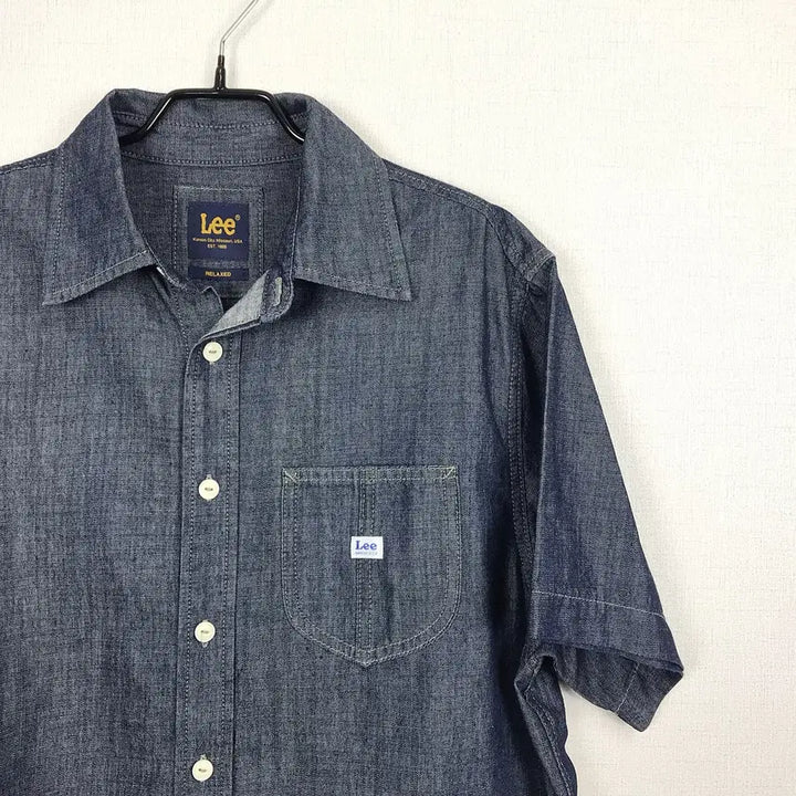 [BUNJANG] Lee Relaxed Fit Pocket Denim Short Sleeve Shirt (Men&