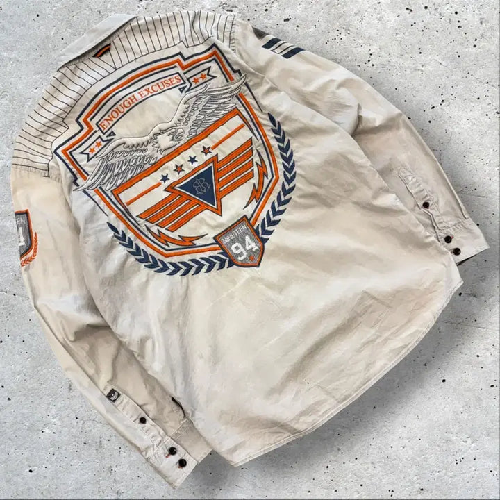 [BUNJANG] Roar Vintage Military Patch Shirt XL / [XL] Roar 로어 로아 빈티지 밀리터리 셔츠 남방 D940