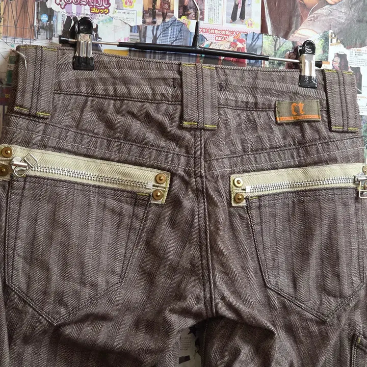 [BUNJANG] Herringbone Stripe Bootcut Pants / JPN 헤링본 스트라이프 부츠컷 팬츠
