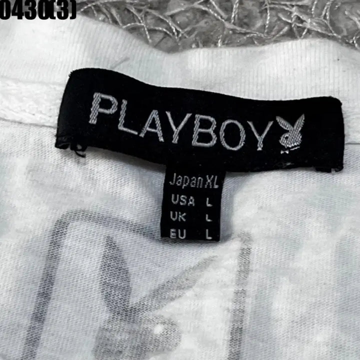 [BUNJANG] Playboy White Short Sleeve T-Shirt (Size L) / 플레이보이 화이트 반팔 티셔츠l 0430