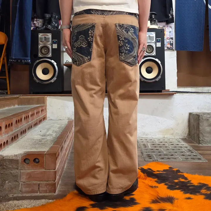[BUNJANG] Japanese Oriental Pocket Beige Cotton Pants / JPN 오리엔탈 포켓 베이지 코튼 팬츠
