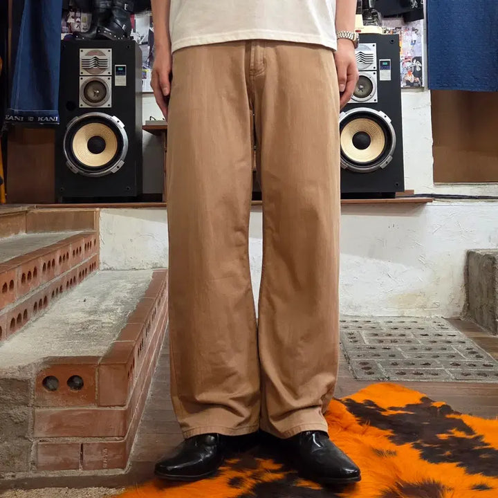 [BUNJANG] Japanese Oriental Pocket Beige Cotton Pants / JPN 오리엔탈 포켓 베이지 코튼 팬츠