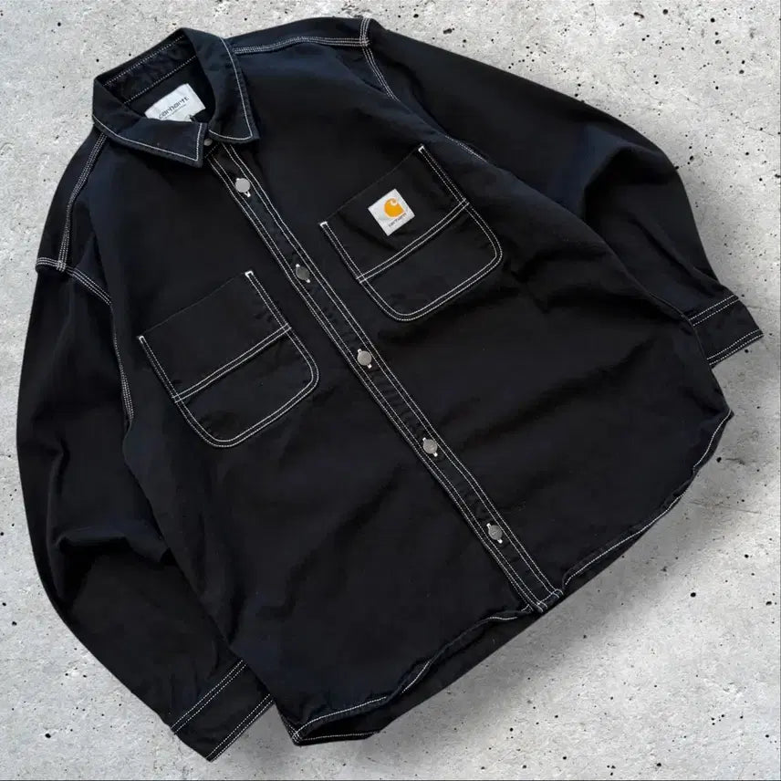 [BUNJANG] Carhartt Stitch Point Black Shirt Jacket XL / [XL] 칼하트 블랙 셔츠 자켓 스티치 포인트 D941