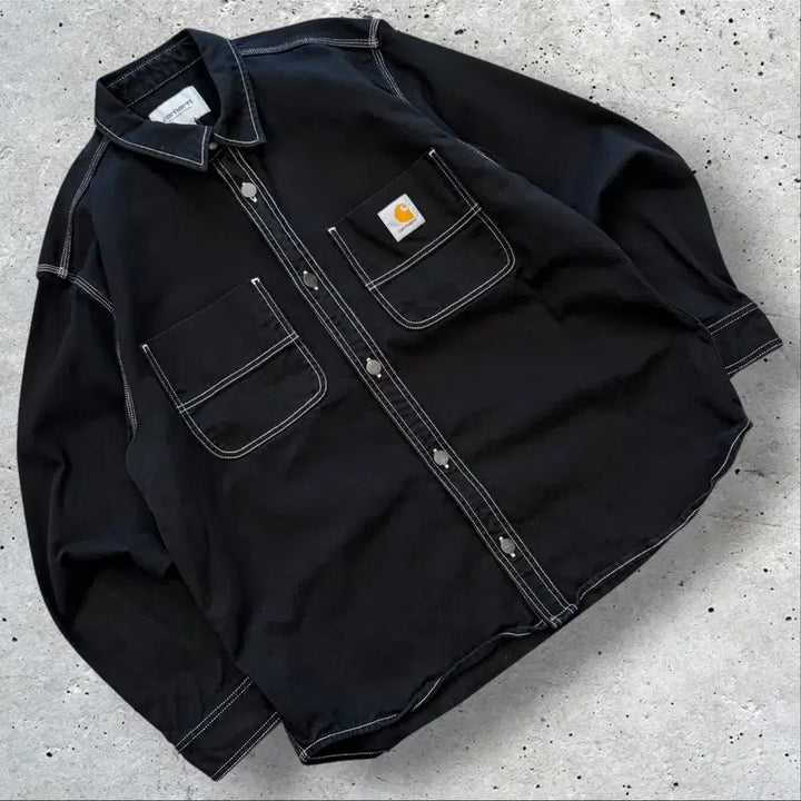 [BUNJANG] Carhartt Stitch Point Black Shirt Jacket XL / [XL] 칼하트 블랙 셔츠 자켓 스티치 포인트 D941