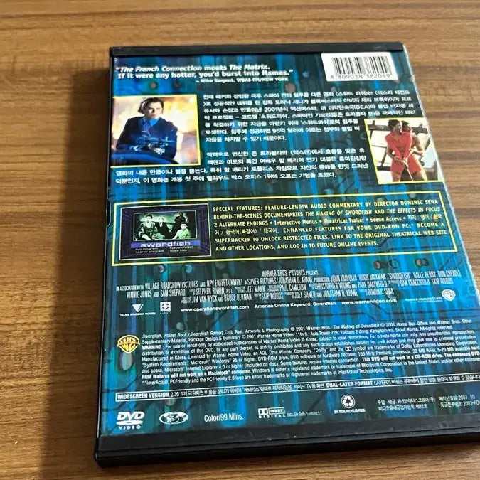 [BUNJANG] Swordfish DVD (Halle Berry, Hugh Jackman, John Travolta) / 스워드피쉬 DVD (할리베리, 휴잭맨, 존트라볼타)