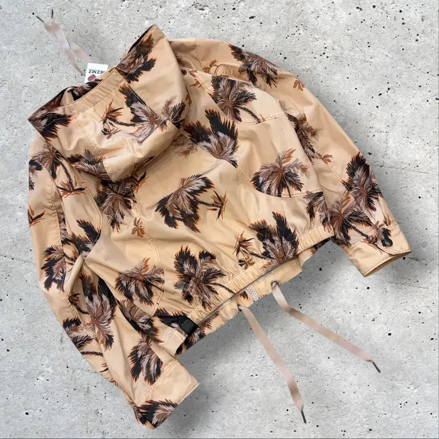 [BUNJANG] Coach Palm Tree Pattern Hooded Windbreaker Jacket / [0] 코치 팜트리 야자수 패턴 후드 바람막이 자켓