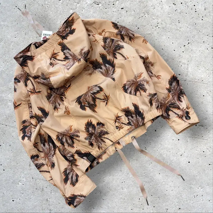 [BUNJANG] Coach Palm Tree Pattern Hooded Windbreaker Jacket / [0] 코치 팜트리 야자수 패턴 후드 바람막이 자켓