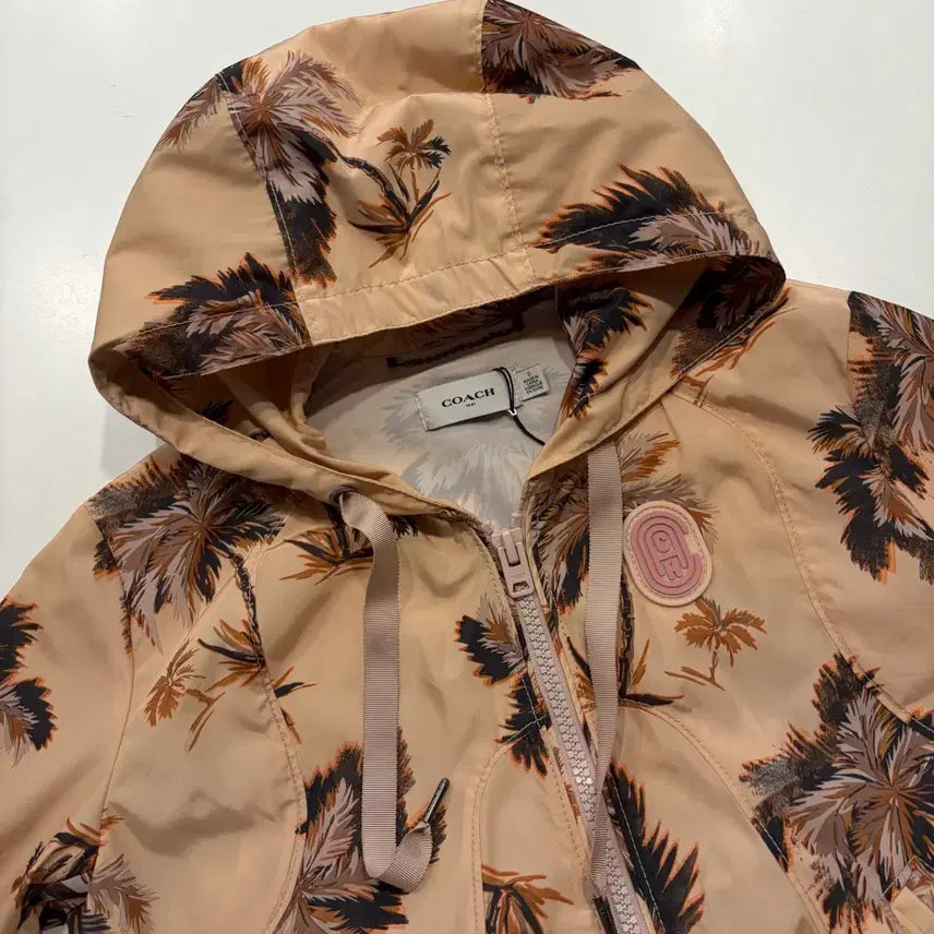 [BUNJANG] Coach Palm Tree Pattern Hooded Windbreaker Jacket / [0] 코치 팜트리 야자수 패턴 후드 바람막이 자켓