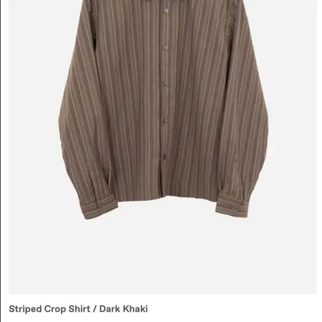 [BUNJANG] Sua Stripe Crop Shirt Dark Khaki Size 1 / 수아 스트라이프 크롭 셔츠 다크카키 1사이즈