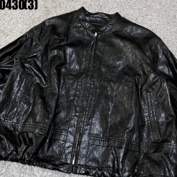 [BUNJANG] Black Leather Style Jacket / 블랙 레더 스타일 자켓 0430