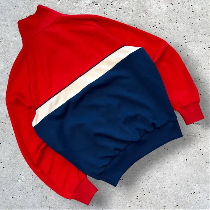 [BUNJANG] Adidas 80s West Germany Red/Navy Track Top Jersey Zip-Up (M) / [M] 80s 아디다스 서독 레드/네이비 트랙탑 져지 집업
