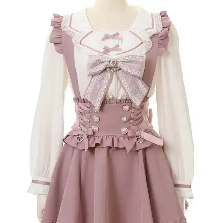[BUNJANG] Liz Lisa Lace-up Suspender Skirt / 교판)리즈리사 레이스업 서스펜더 스커트