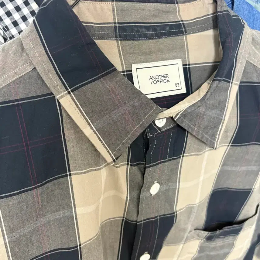 [BUNJANG] Another Office Portland Check Shirt Navy Sand / [2]어나더오피스 포틀랜드 체크셔츠 네이비 샌드