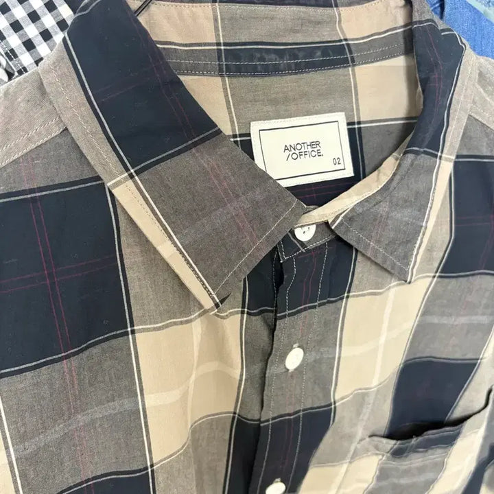 [BUNJANG] Another Office Portland Check Shirt Navy Sand / [2]어나더오피스 포틀랜드 체크셔츠 네이비 샌드