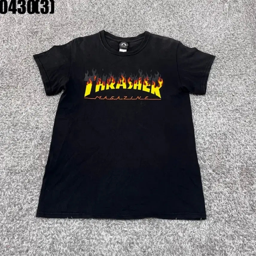 [BUNJANG] Thrasher Black Short Sleeve T-Shirt / 트래셔 블랙 반팔 티셔츠s 0430