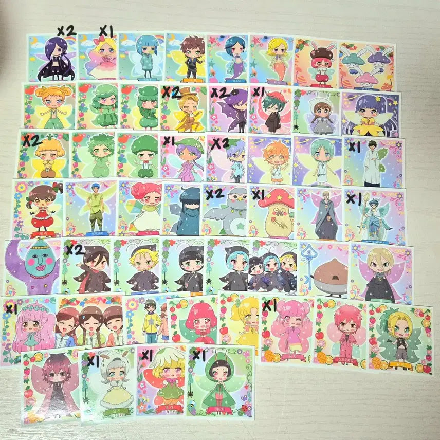 [BUNJANG] Fairy Ruru Stickers Bundle Set (130 pcs) / 장당 200원)) 페어리루 스티커 레어 노멀 고전완구 개별 일괄