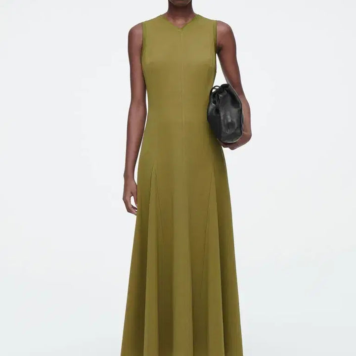 [BUNJANG] COS Olive Green Sleeveless Maxi Dress L / COS 올리브 그린색 민소매 맥시 드레스 L