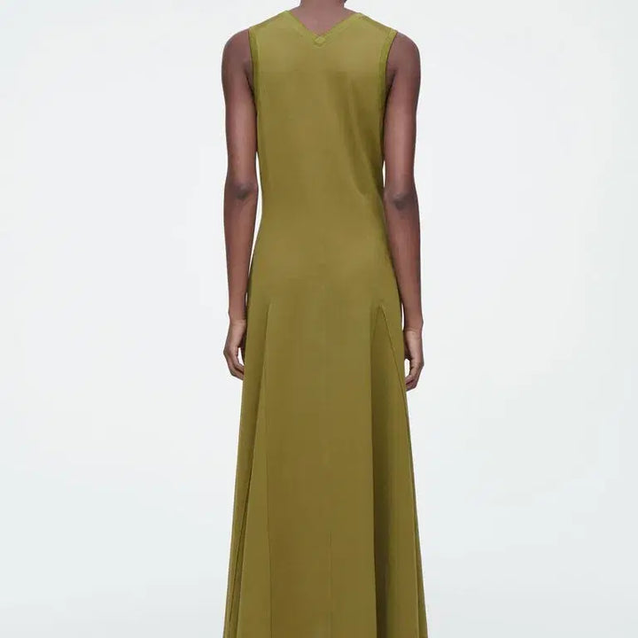 [BUNJANG] COS Olive Green Sleeveless Maxi Dress L / COS 올리브 그린색 민소매 맥시 드레스 L