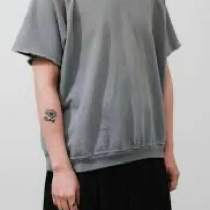 [BUNJANG] APRESSE Vintage Lightweight Half-Sleeve Sweatshirt Grey / 아프레쎄 빈티지 라이트웨이트 하프슬리브 스웻 그레이  3