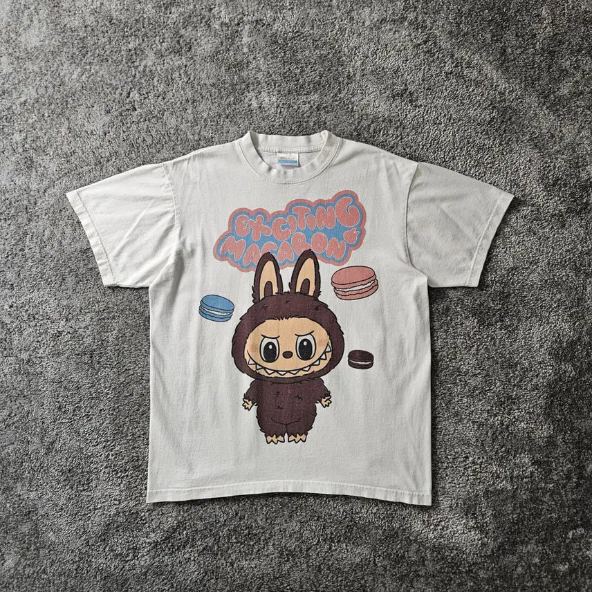 [BUNJANG] Hanes Heavyweight Rabbit Macaron Graphic T-Shirt / [무료배송] Hanes 반팔 티셔츠