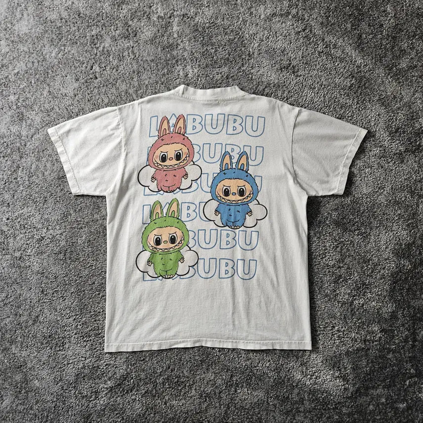 [BUNJANG] Hanes Heavyweight Rabbit Macaron Graphic T-Shirt / [무료배송] Hanes 반팔 티셔츠