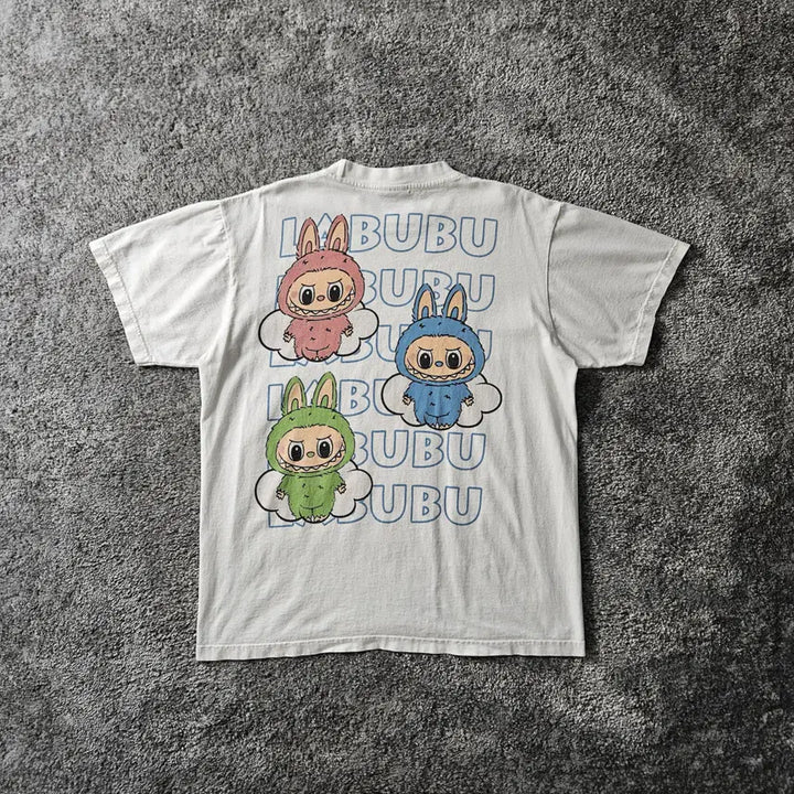 [BUNJANG] Hanes Heavyweight Rabbit Macaron Graphic T-Shirt / [무료배송] Hanes 반팔 티셔츠