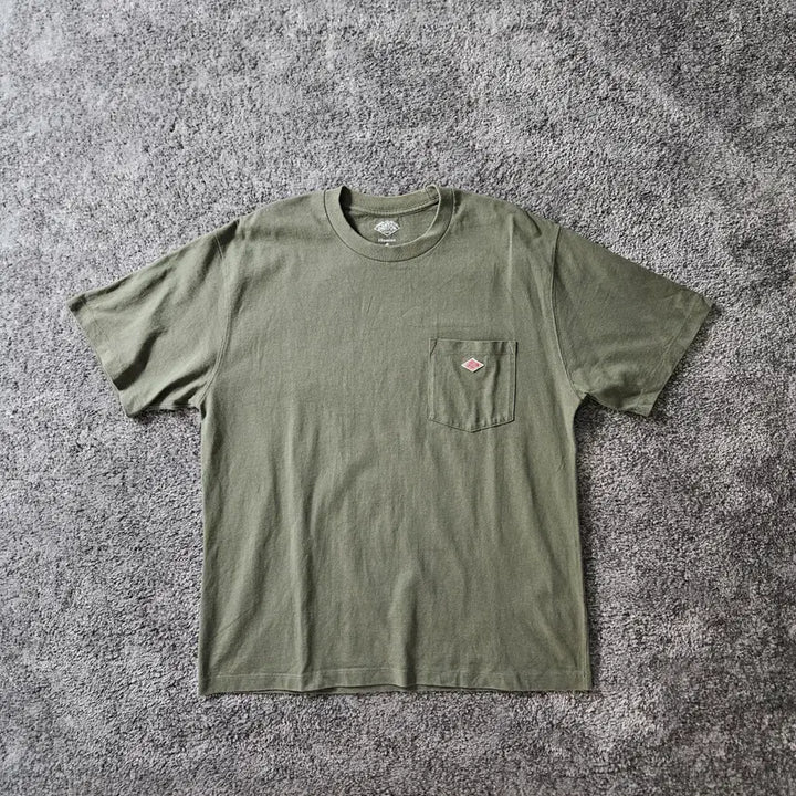 [BUNJANG] DANTON Cotton Pocket Short Sleeve T-Shirt Khaki / [무료배송] DANTON 반팔 티셔츠